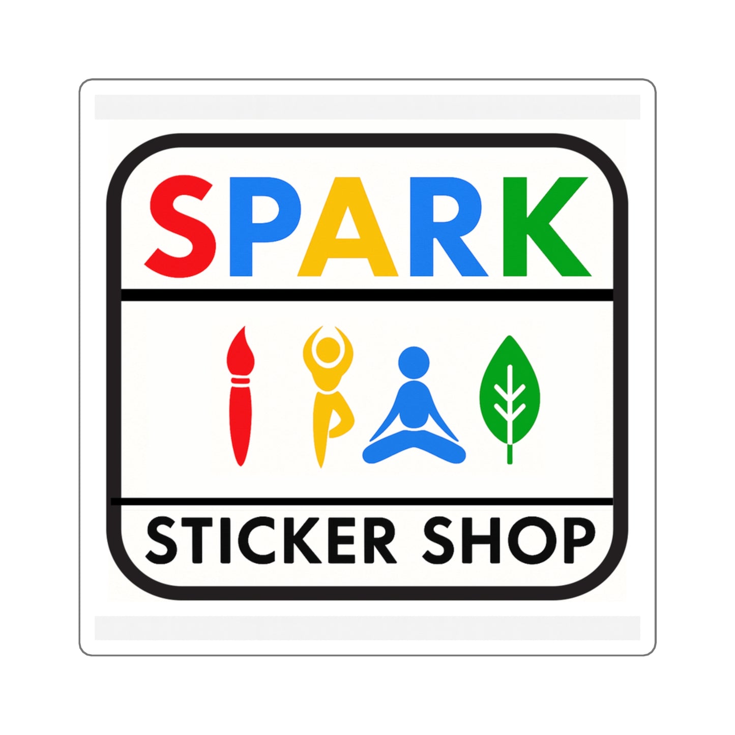 Spark Sticker Shop Logo Square Sticker — Branded Icon Decal
