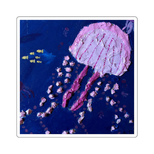 Paper Maché Squid Sticker — Drew